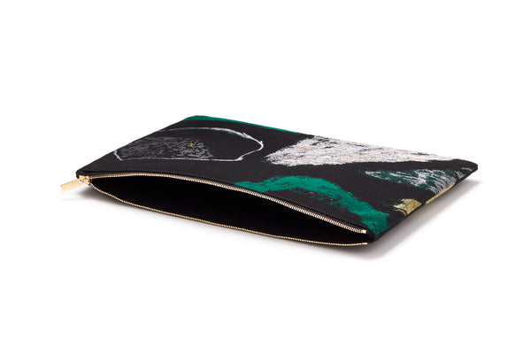 Large Square Pouch Plus Malachite Fields